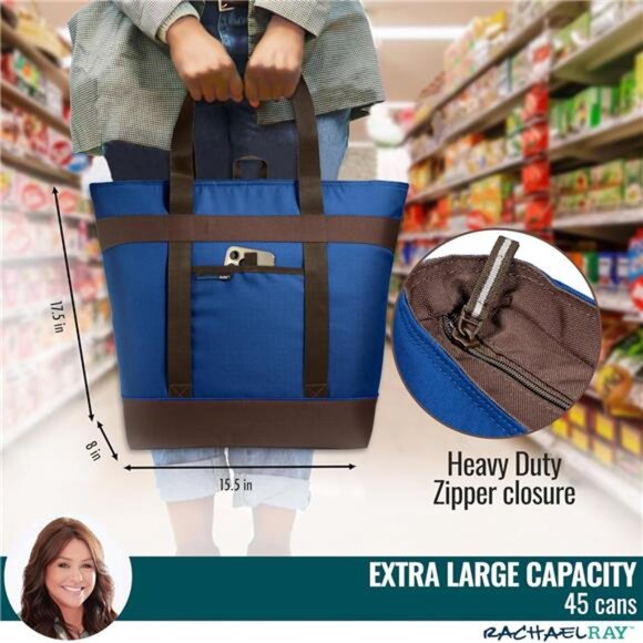 Jumbo Chillout Thermal Tote, Insulated Soft Sided Cooler Bag, Foldable Reusable - Picture 4 of 7